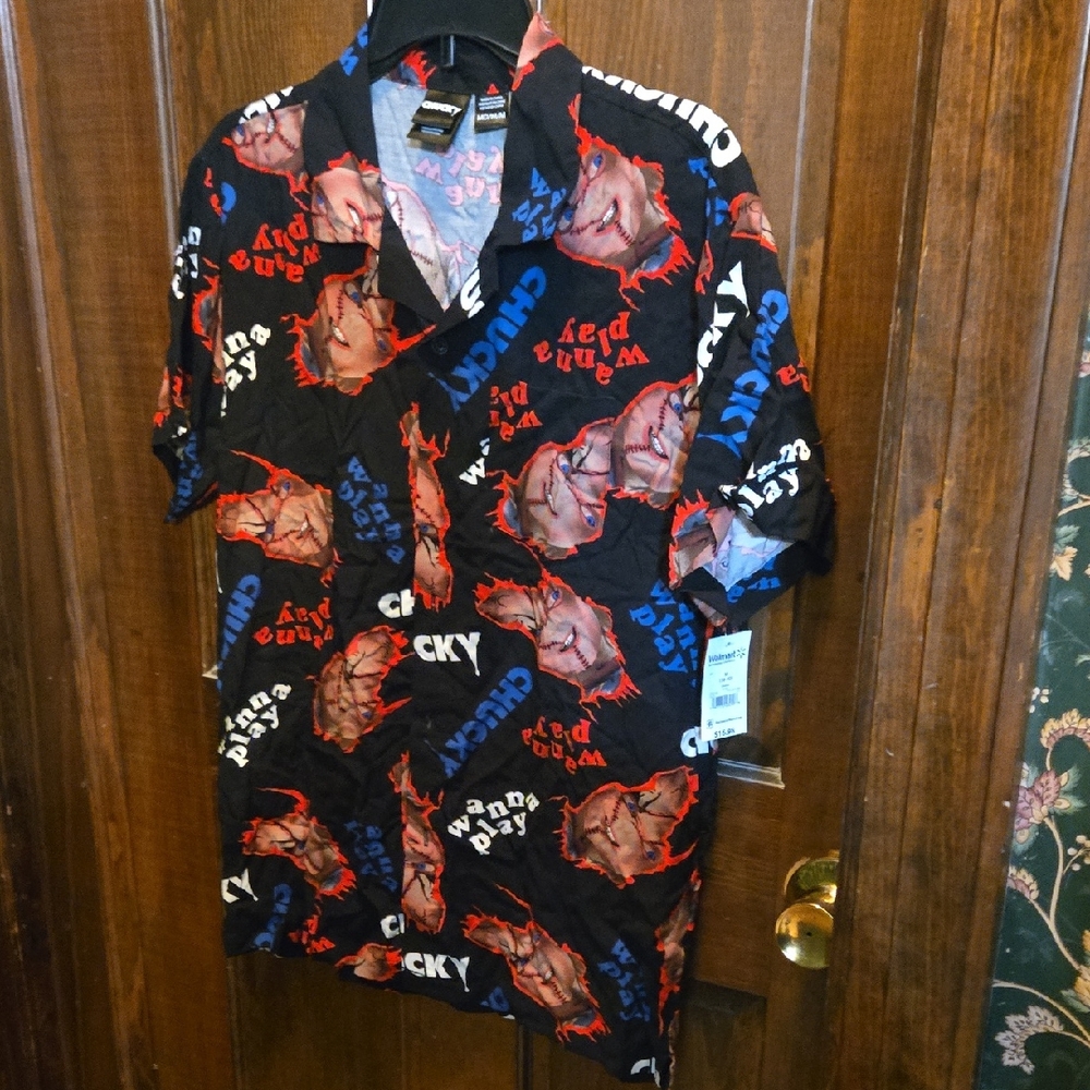 Chucky Graphic Button-Up Shirt NWT